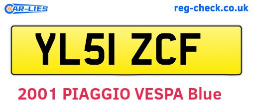 YL51ZCF are the vehicle registration plates.