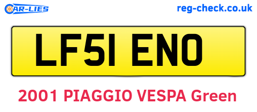 LF51ENO are the vehicle registration plates.
