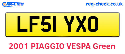 LF51YXO are the vehicle registration plates.