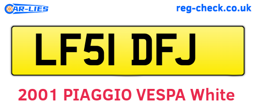 LF51DFJ are the vehicle registration plates.