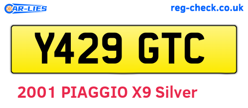 Y429GTC are the vehicle registration plates.