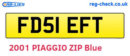 FD51EFT are the vehicle registration plates.