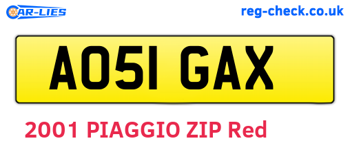 AO51GAX are the vehicle registration plates.