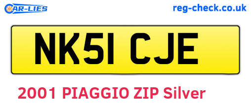 NK51CJE are the vehicle registration plates.