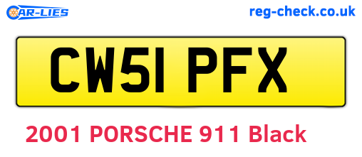CW51PFX are the vehicle registration plates.