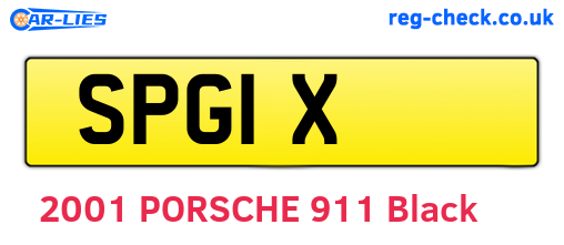 SPG1X are the vehicle registration plates.