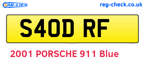S40DRF are the vehicle registration plates.