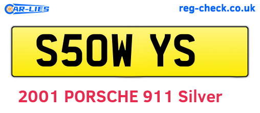 S50WYS are the vehicle registration plates.