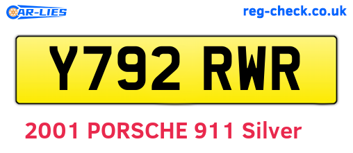 Y792RWR are the vehicle registration plates.