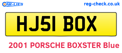 HJ51BOX are the vehicle registration plates.