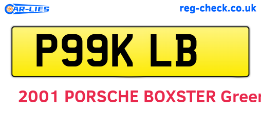 P99KLB are the vehicle registration plates.