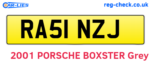 RA51NZJ are the vehicle registration plates.