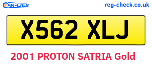X562XLJ are the vehicle registration plates.