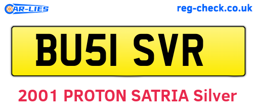 BU51SVR are the vehicle registration plates.