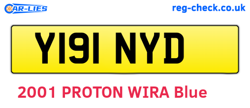 Y191NYD are the vehicle registration plates.