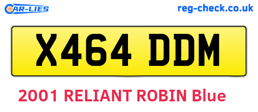 X464DDM are the vehicle registration plates.
