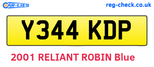 Y344KDP are the vehicle registration plates.