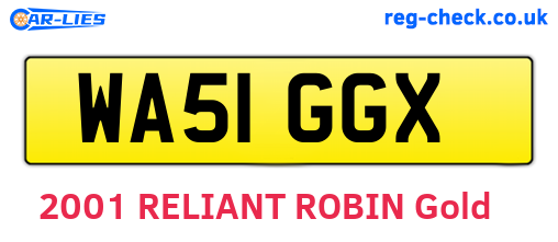 WA51GGX are the vehicle registration plates.