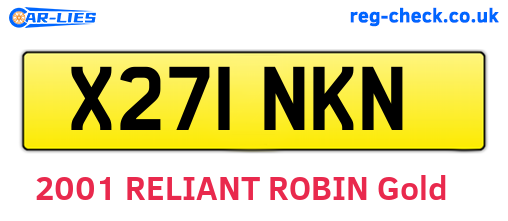 X271NKN are the vehicle registration plates.