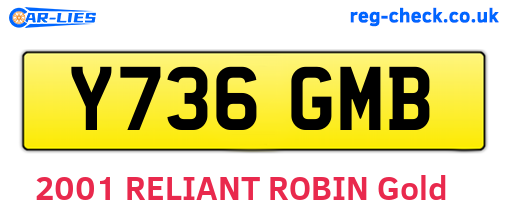 Y736GMB are the vehicle registration plates.
