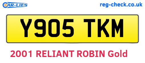Y905TKM are the vehicle registration plates.
