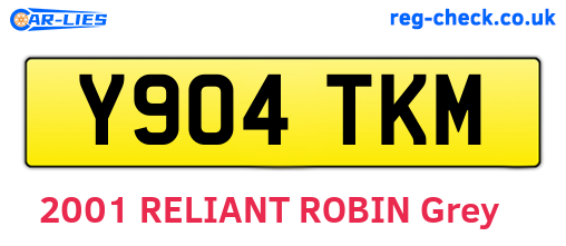 Y904TKM are the vehicle registration plates.