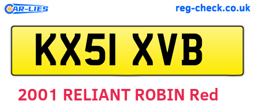 KX51XVB are the vehicle registration plates.