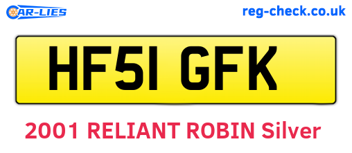HF51GFK are the vehicle registration plates.