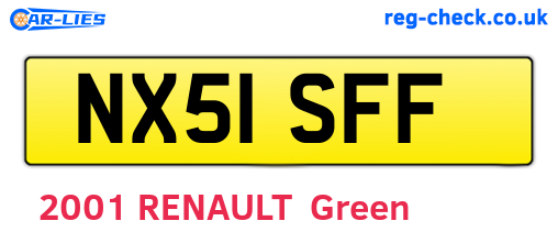 NX51SFF are the vehicle registration plates.