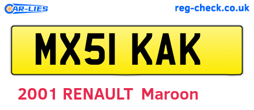 MX51KAK are the vehicle registration plates.