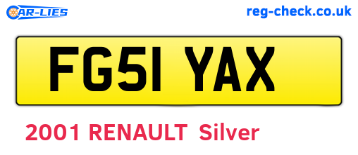 FG51YAX are the vehicle registration plates.