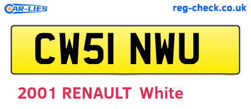 CW51NWU are the vehicle registration plates.