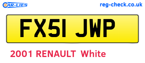 FX51JWP are the vehicle registration plates.