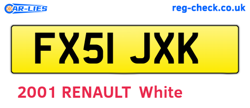FX51JXK are the vehicle registration plates.