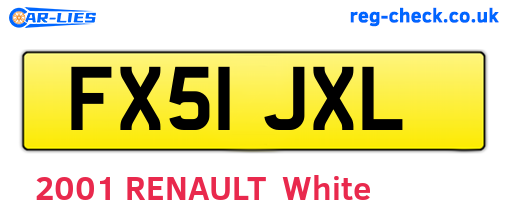 FX51JXL are the vehicle registration plates.