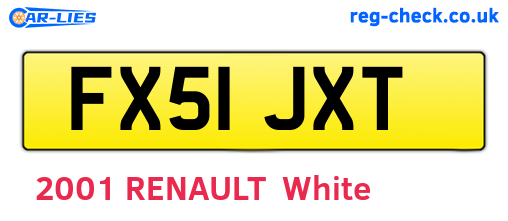 FX51JXT are the vehicle registration plates.