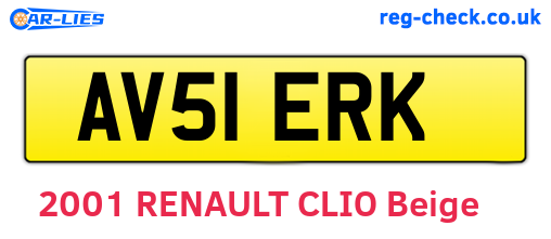 AV51ERK are the vehicle registration plates.