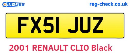 FX51JUZ are the vehicle registration plates.