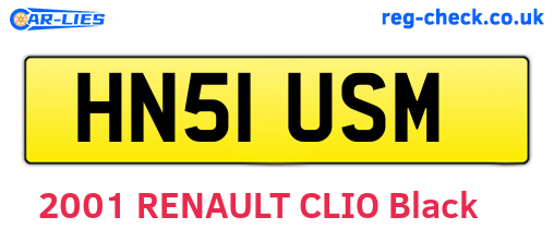 HN51USM are the vehicle registration plates.