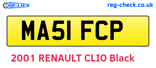 MA51FCP are the vehicle registration plates.
