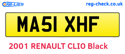 MA51XHF are the vehicle registration plates.