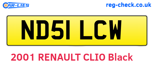 ND51LCW are the vehicle registration plates.
