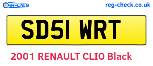 SD51WRT are the vehicle registration plates.
