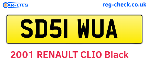 SD51WUA are the vehicle registration plates.