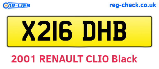 X216DHB are the vehicle registration plates.