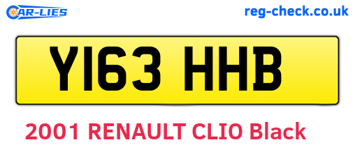 Y163HHB are the vehicle registration plates.