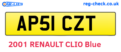 AP51CZT are the vehicle registration plates.