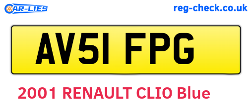AV51FPG are the vehicle registration plates.