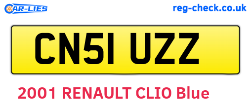 CN51UZZ are the vehicle registration plates.