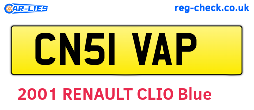 CN51VAP are the vehicle registration plates.